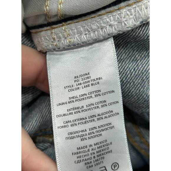 RE/DONE 70's Low Rise Bell Bottom Jeans Lake Blue Fade Y2K Hippie Sz 31 NWT - Picture 8 of 14